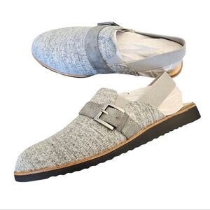 Lifestride Velocity 2.0 Zaida Light Gray Slingback Flats Mules NEW Womens